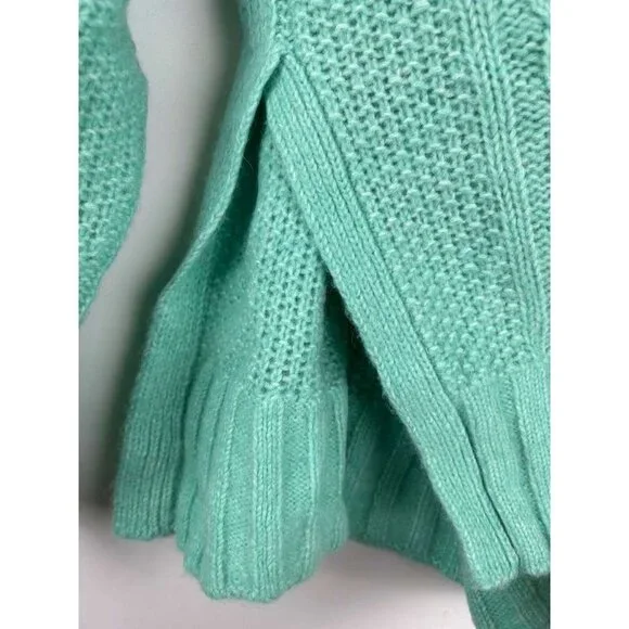 Everlane Women's XL Sweater Mint Green Alpaca & Merino Wool Blend Cable Knit - Picture 12 of 14